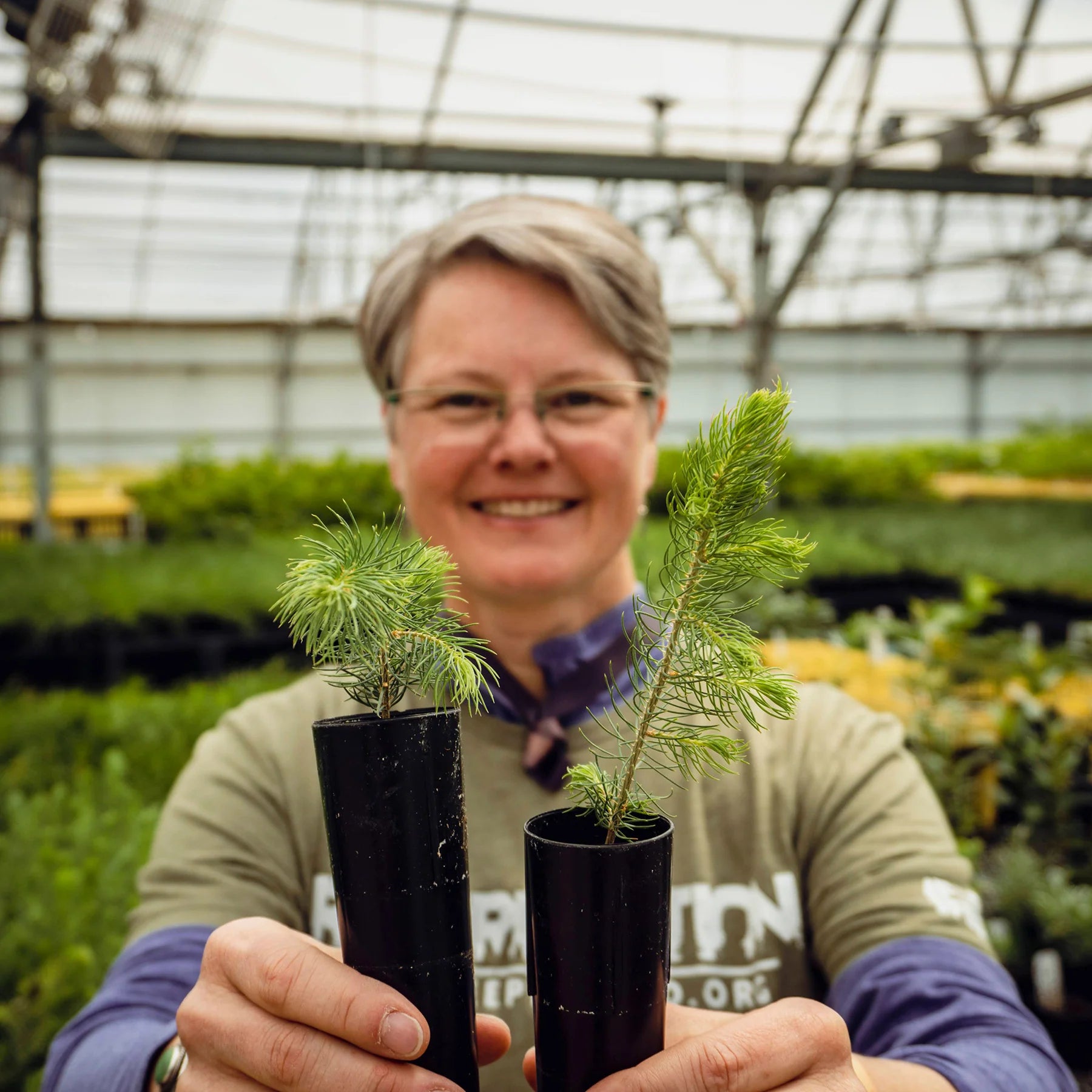 breece at tree nursery earth week