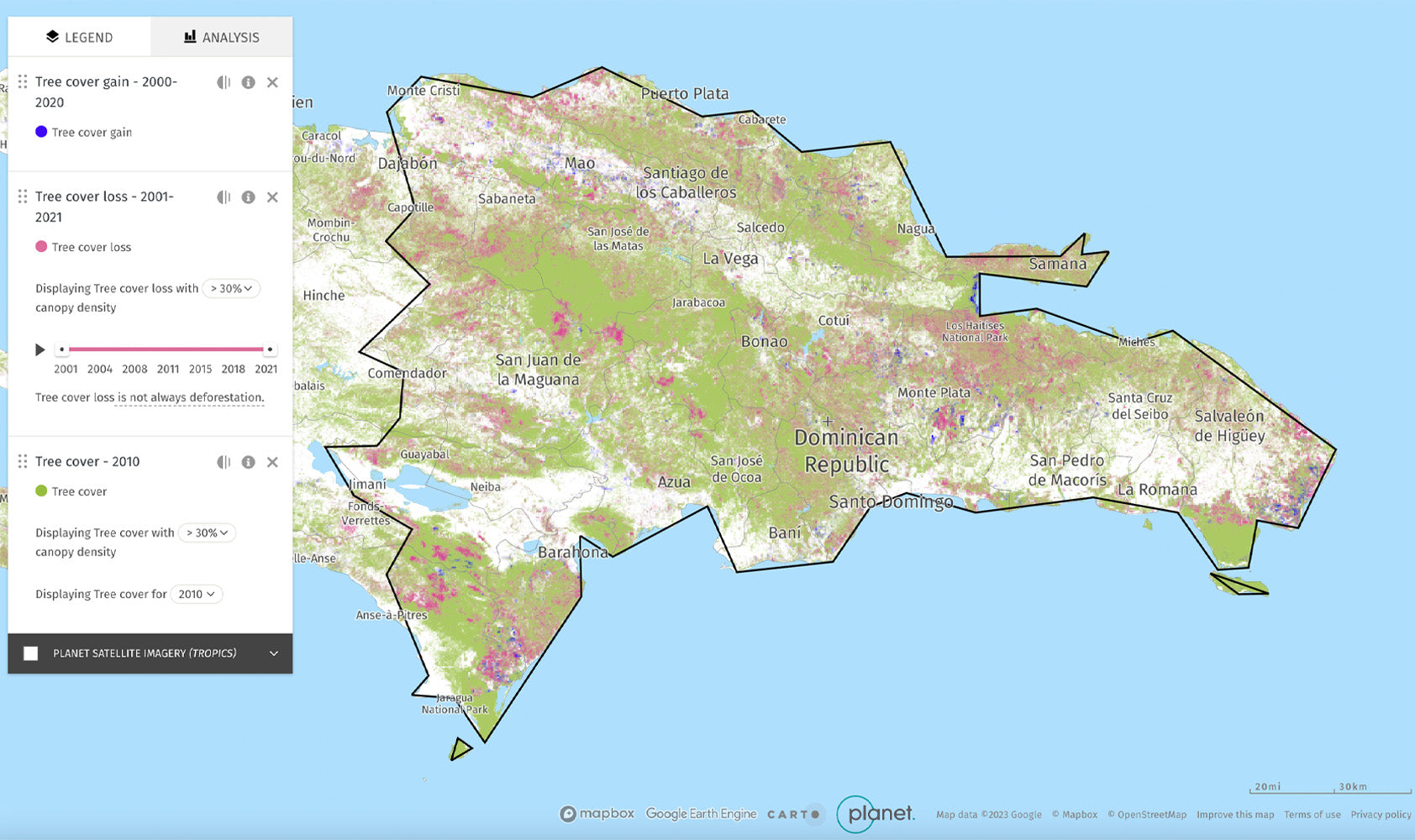 Forest Coverage in the Dominican Republic