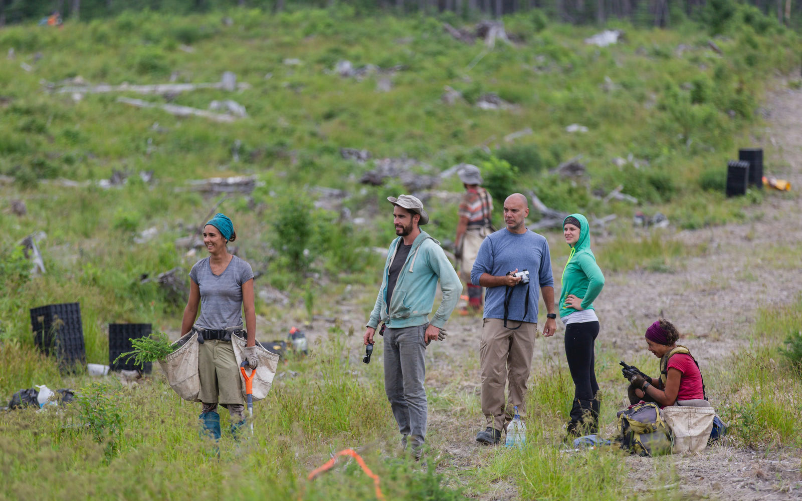 Matt Hill with group of tree planters