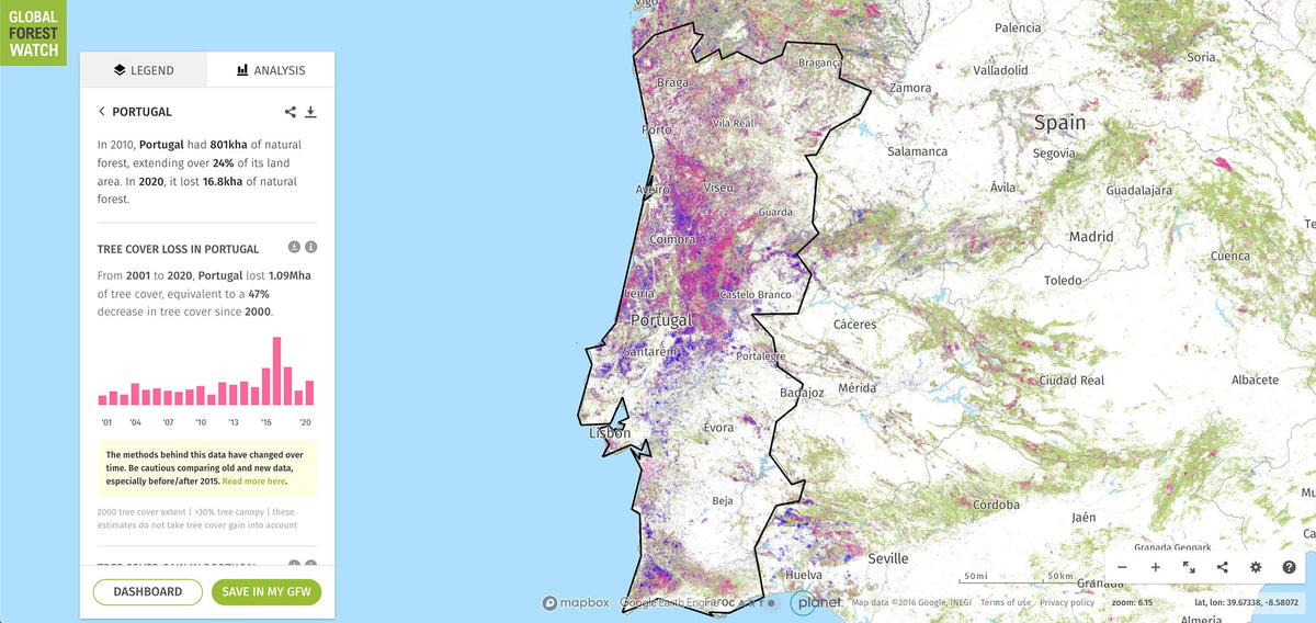 Forest Coverage in Portugal