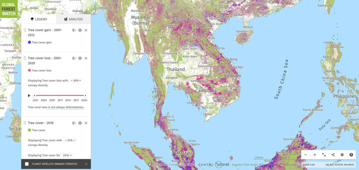 Forest Coverage in Thailand