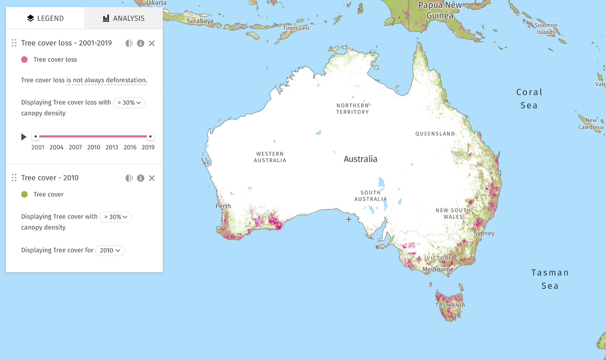 Forest Coverage in Australia