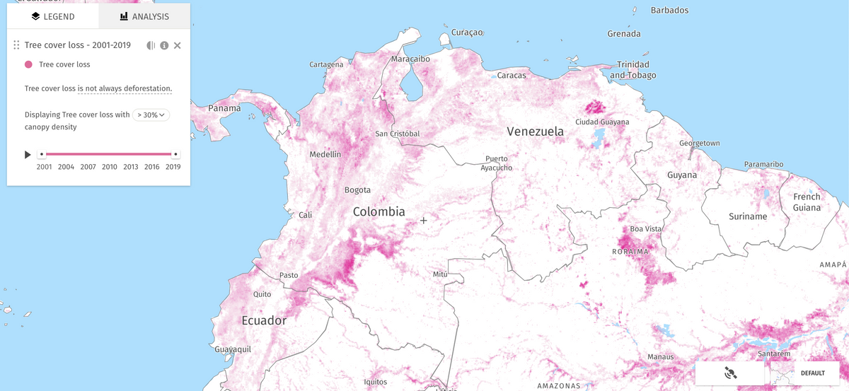 Forest Coverage in Colombia